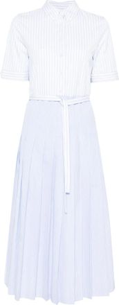 Thom Browne Abito midi a righe - Blu