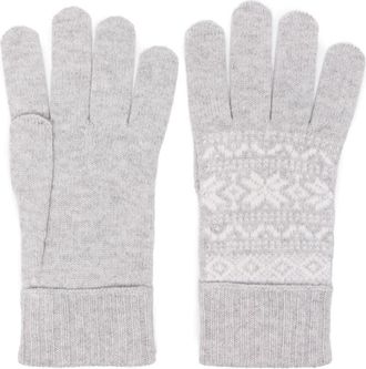 Eleventy patterned-intarsia gloves - unisex - Cashmere - One Size - Grey