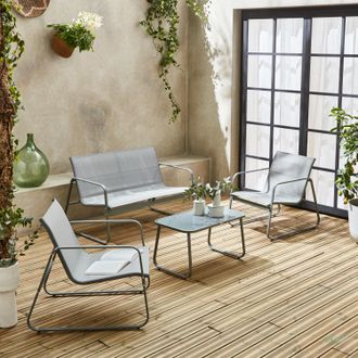 Sweeek Salotto Da Giardino In Metallo, 4 Posti
