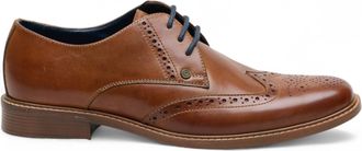 Ben Sherman Heren Bruine Leren Wingtip Oxford Brogue Dress Schoenen - Andy