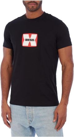 Diesel Contemporary T-shirt met korte mouwen - Heren - T-shirts - Zwart - S - Katoen - Tops