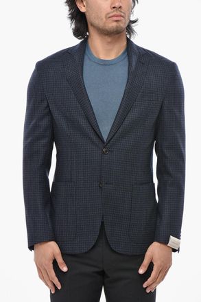 Corneliani Blazer in Sfoderato WHISPER in Lana Motivo Gingham Corneliani