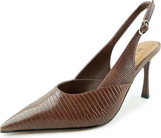 Generic Womens Elegant Pointed Toe Ankle Strap Heels Pumps for Evening Wedding Party Formal AQ002 Brown 7.5