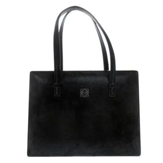 Loewe Pre-owned Su&egrave;de Leren Handtas - Dames - Pre-owned - Zwart - Maat: ONE Size Su&egrave;de