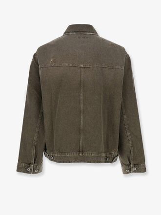 Represent Mens Distressed Denim Jacket Brown Cotton