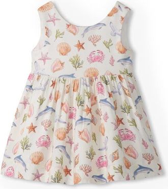 Hatley Kids Sea Life Print Sleeveless Dress in Natural at Nordstrom, Size 12-18M