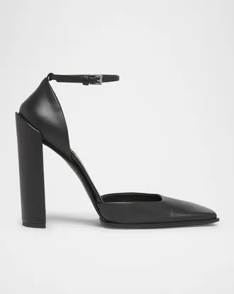 Alaia Leather d & apos;Orsay Square-Toe Pumps