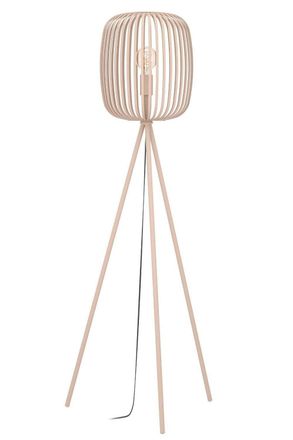 Eglo Eglo Romazzina Contemporary Caged Tripod Floor Lamp in Light Sand