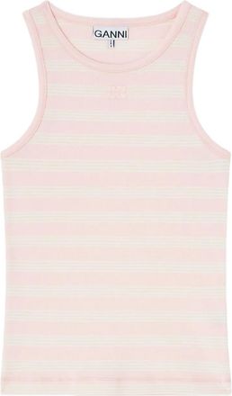 Ganni striped tank top - Pink