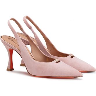 Santoni Suede High-Heel Slingback in Pink at Nordstrom, Size 10.5