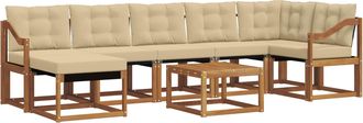 vidaXL Conjunto De Sof&aacute;s De Exterior 8 Uds. Natural Y Beige Vidaxl