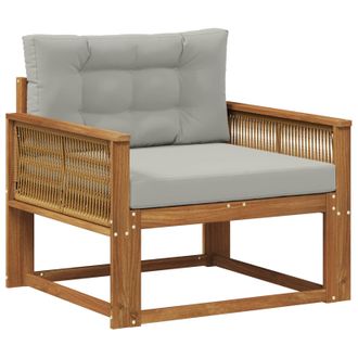 vidaXL Sof&aacute; Intermedio De Exterior Madera De Acacia S&oacute;lida Natural Vidaxl