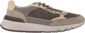 Brunello Cucinelli Nubuck en su&egrave;de sneakers - Heren - Schoenen - Bruin - Maat: 40 EU Su&egrave;de