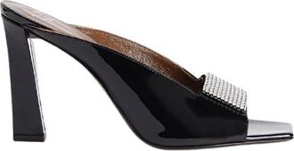 Giuseppe Zanotti Minimalistische Heeled Mule met Open Neus - Dames - Muiltjes - Zwart - 36 EU - Leer - Schoenen