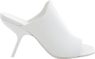 Ferragamo White Nappa Open-Toe Slide Sandals