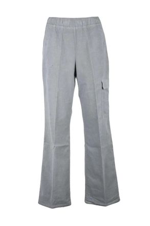 PANICALE Light Grey Velvet Trousers