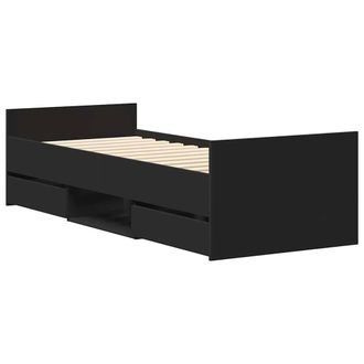 Berkfield Home Durable Bed Frame with Headboard & Footboard Black 90x190 cm Single