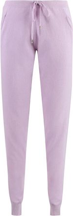 Malo Cashmere Track-Pants met Ribboorden - Dames - Sweatpants - Paars - S - Broeken
