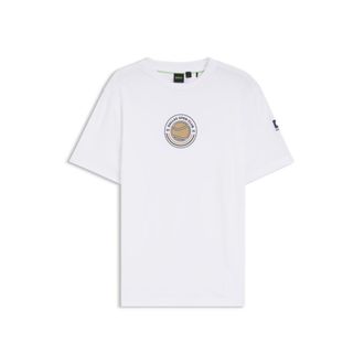 BOSS Relaxed-fit T-shirt in cotton with tennis artwork