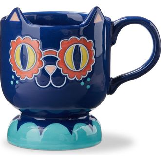 Tag Eclectic Fun Cat Earthenware Mug Multi 14 oz 5.45 x 3.9 x 4.65 in in Multicolored at Nordstrom