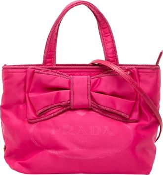 Prada Pre-owned Bow Detail Tote Bag - Dames - Vintage Shopper - Roze - ONE Size - Vintage