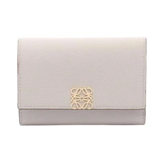 Loewe Pre-owned Wallets, female, Beige, Size: ONE SIZE Pre-owned Anagram Leather Wallet