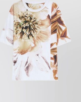 Dries Van Noten floral print round neck short sleeve top