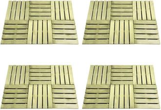 vidaXL Baldosa De Porche 24 Unidades Madera Verde 50x50 Cm Vidaxl