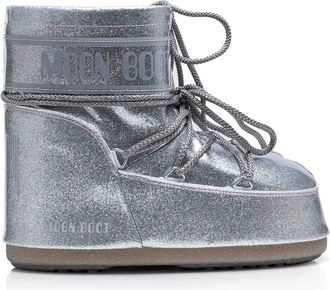 Moon Boot Low Icon Snowboots Zilver - Dames - Winterlaarzen - Grijs - 33 EU - Polyester - Schoenen