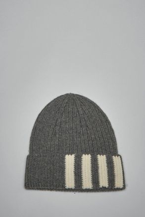 Thom Browne Rib Hat W/ 4 Bar Stripe In Cashmere