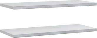 vidaXL Wall Shelves 2 pcs 100x40x3 cm Silver Stainless Steel Vidaxl