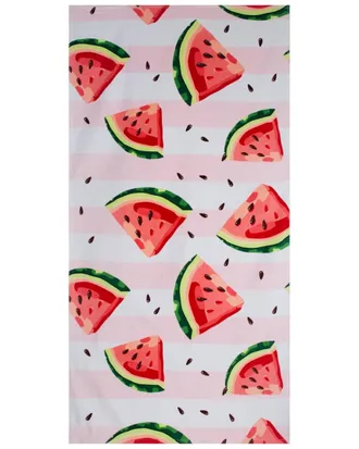 Moda at Home Moda At Home Set Of 2 Watermelon Stripes Velour Beach Towels