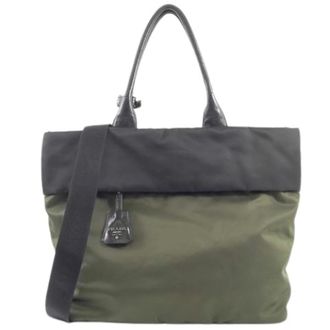 Prada Pre-owned Tote Bags, female, Green, Size: ONE SIZE Pre-owned Vintage Tote Bag