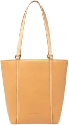 Burberry Pre-owned Vintage Tote Bag - Dames - Vintage Shopper - Beige - ONE Size - Leer - Vintage