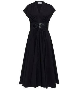 Alaia Ala&iuml;a Belted cotton poplin midi dress