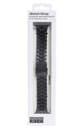 Nordstrom Rack Stainless Steel Bracelet Apple Watch Watchband in Black- Stainless at Nordstrom Rack