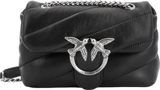 Pinko Matelassé Leather Shoulder Bag With Iconic Love Birds Buckle-Donna