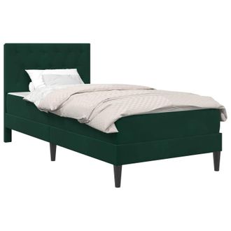 vidaXL Estructura De Cama Con Colch&oacute;n Verde Oscuro 100 X 200 Cm Vidaxl