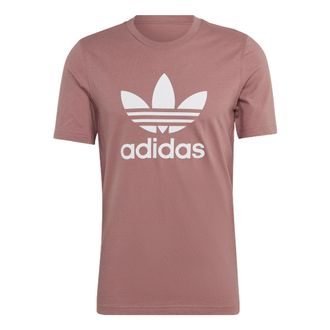 adidas Mens adidas originals T-SHIRT Logo Sports Breathable Short Sleeve T Wine Red T-Shirt HN5446