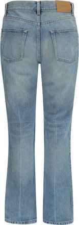 Saint Laurent Womens Authentic Straight Jeans Medium Blu Cotton