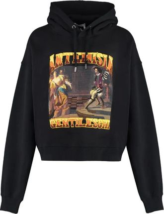 Chlo&eacute; long-sleeve printed hoodie - Black