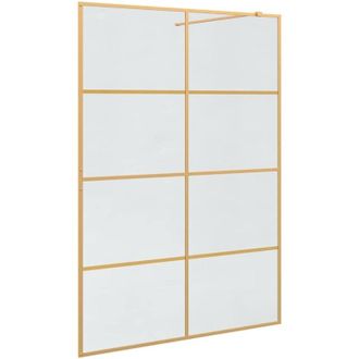 vidaXL Pared De Ducha Walk-in Dorado 140 X 195 Cm Vidrio Templado Vidaxl
