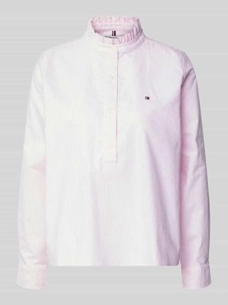 Tommy Hilfiger Comfort Fit Langarmbluse aus reiner Baumwolle in Rosa, Gr&ouml;&szlig;e 40