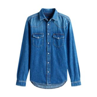 Tommy Hilfiger Regular Fit Western Stijl Denim Overhemd - Heren - Spijkeroverhemden - Blauw - S - Denim - Overhemden