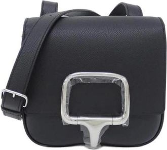 Herm&egrave;s Pre-owned Della Cavalleria 2 Mini Epsom Shoulder Bag - Dames - Vintage Schoudertas - Zwart - ONE Size - Leer - Vintage