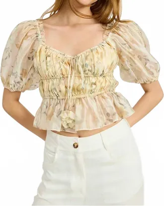 En Saison Elliot Organza Top In Beige