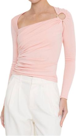 FORE COLLECTION Asymmetrical Ring Top In Pink