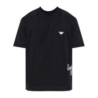 Emporio Armani Logo T-shirt - Heren - T-shirts - Blauw - M - Katoen - Tops
