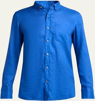 Tom Ford Mens Slim-Fit Gabardine Button-Down Shirt