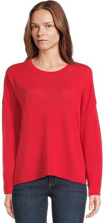 Eileen Fisher Crew Neck Sweater Womens Sweater Cherry : LG, Cotton